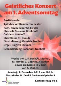 Geistliches Konzert am 1. Adventssonntag @ St. Ewaldi Aplerbeck | Dortmund | Nordrhein-Westfalen | Deutschland